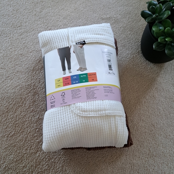 New! Bench Waffle Cargo Lounge Pants 2 Pack Women's XL Cream Brown Casual - Picture 9 of 15